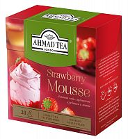 Зеленый чай Ahmad Tea Strawberry Mousse (Клубничный Мусс) 20 пакетиков