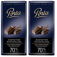 Немецкий шоколад Porta горький 70% какао 100 г набор 2 штуки