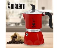 Гейзерная кофеварка Bialetti Fiametta Strawberry 3 порции красная СЛ