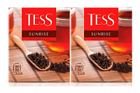 Чай в пакетиках Tess Sunrise (Санрайз) чёрный 100х1.8 гр набор 2 упаковки арт.0918-09-2